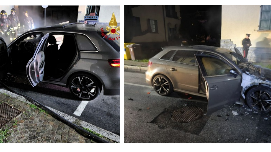 Villaggio Sisma: auto a fuoco nella notte